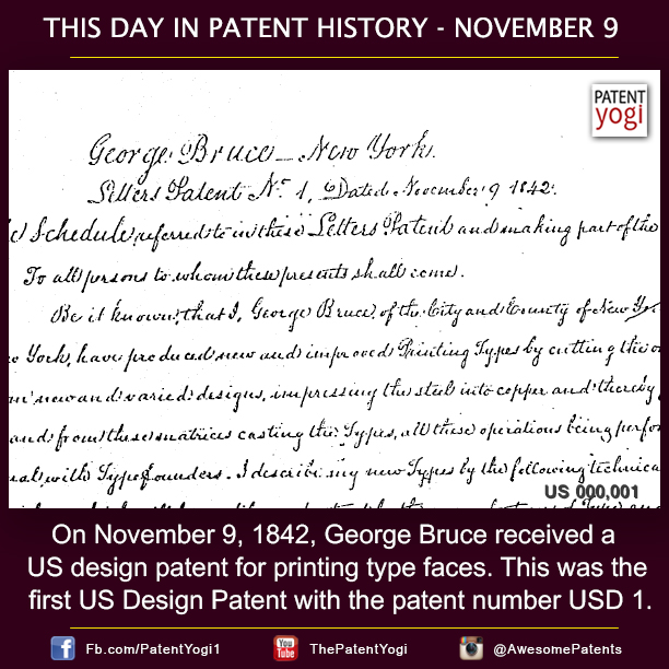 PatentYogi-On-November-9-1842-George-Bruce-received-a-US-design-patent-for-printing-type-faces