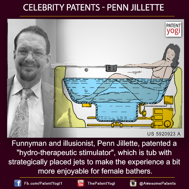 PatentYogi_Penn Jillette, patented a hydro-therapeutic stimulator for the ladies