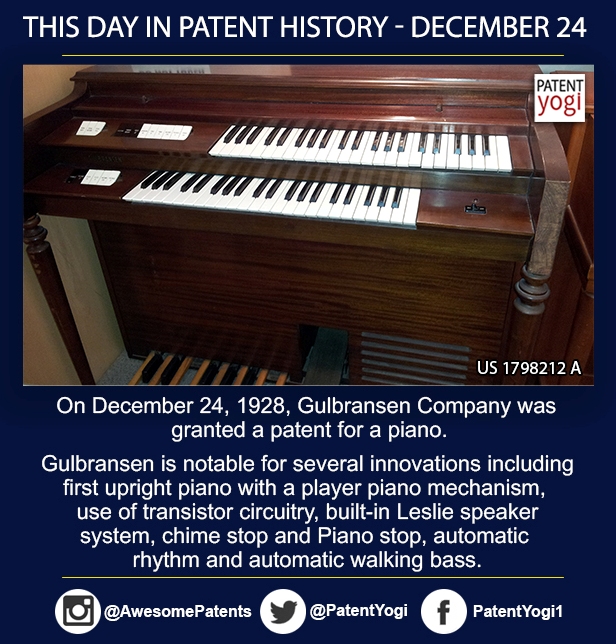 PatentYogi_On December 24, 1928, Gulbransen Company was