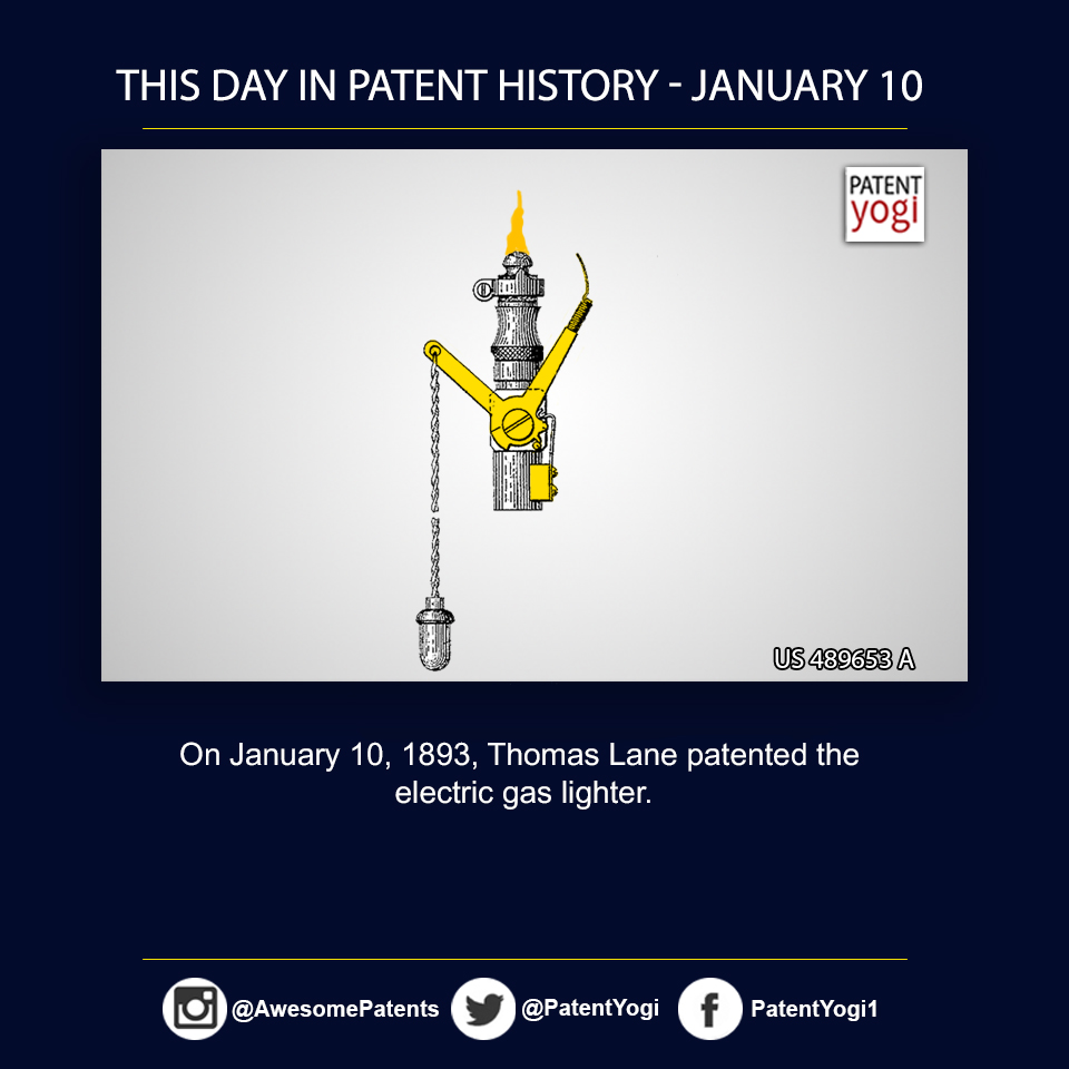 PatentYogi_On January 10, 1893, Thomas Lane patented the electric gas lighter