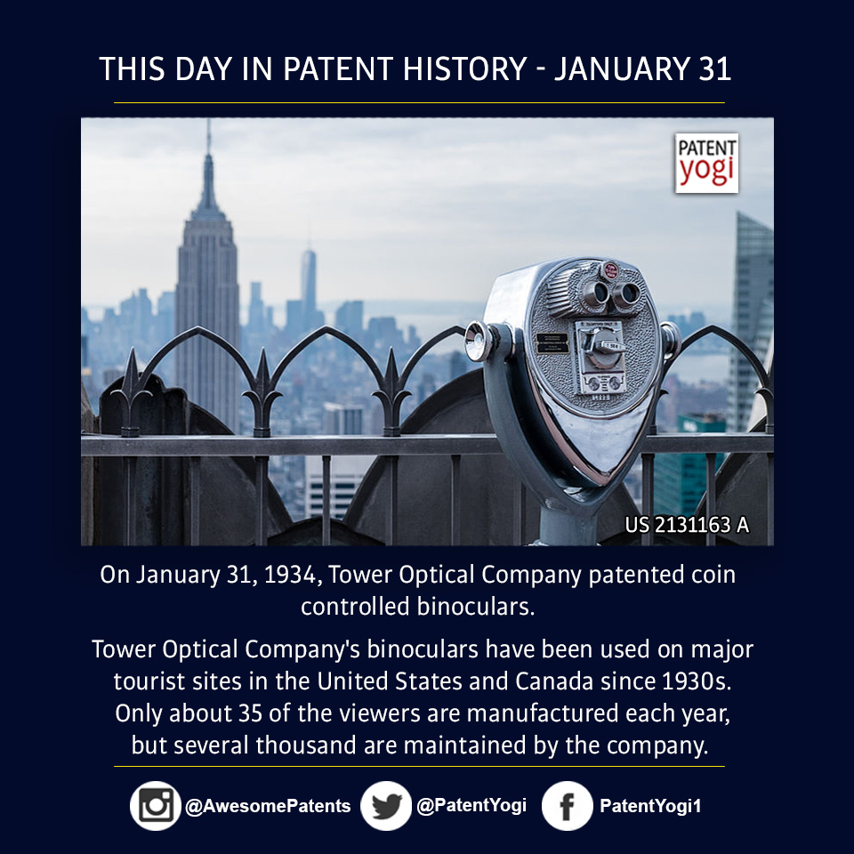 PatentYogi_On January 31, 1934, Tower Optical Company patented coin controlled binoculars